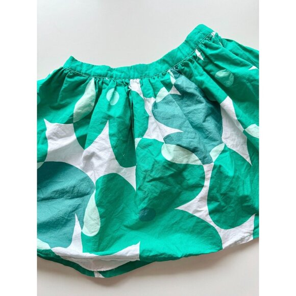 Girls' OKAIDI Green Floral Print 100% Cotton Poplin Full Circle Skirt, Size 8 - Picture 3 of 12